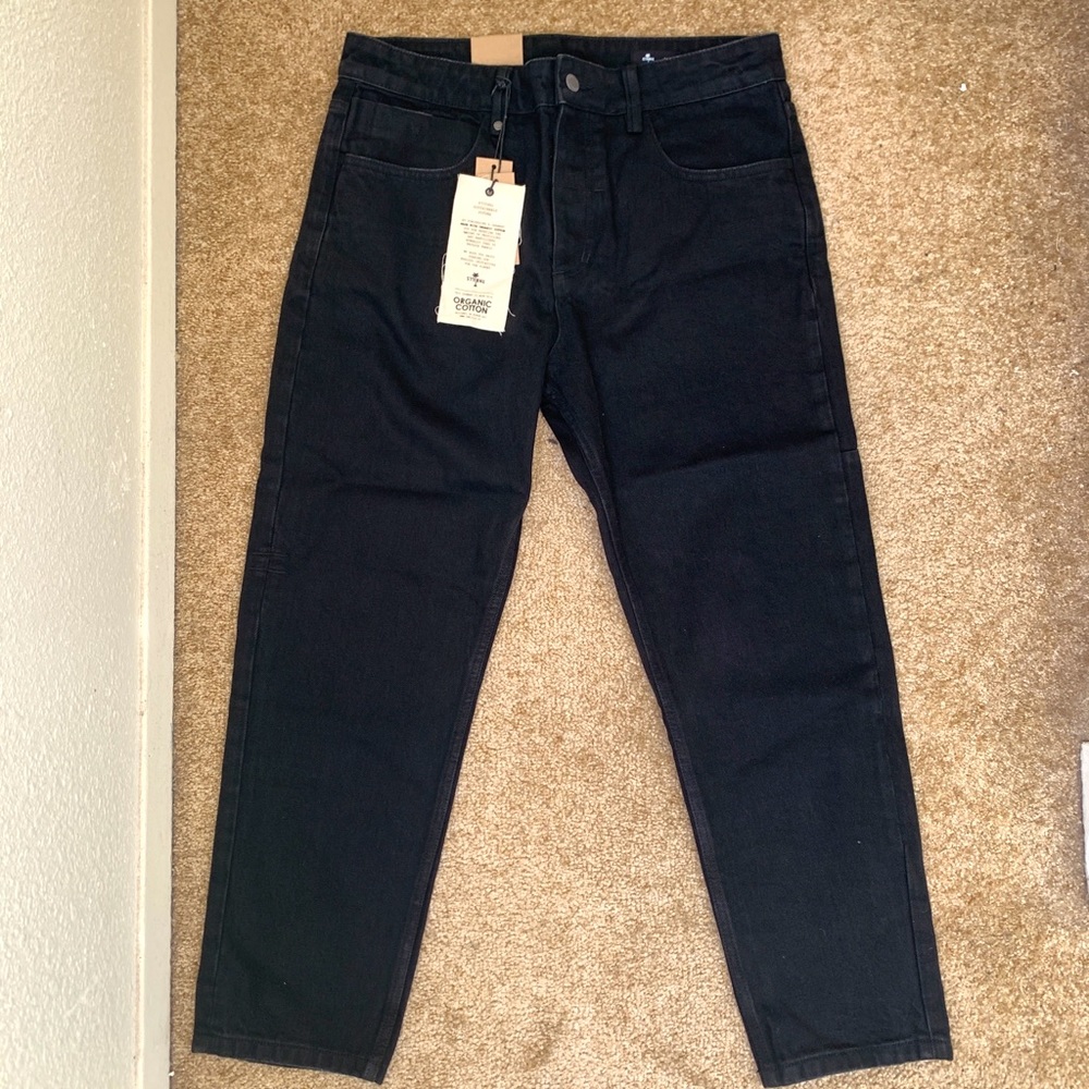 THRILLS CHOPPED DENIM JEAN - Black, Size 32 - Brand New